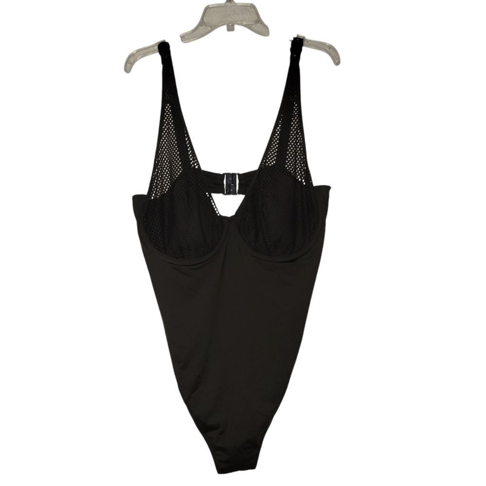 City Chic Olive Green Ithaca Mesh Plunge Neck Swimsuit